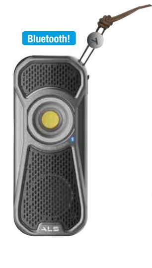 Ladattava led-käsivalaisin kaiuttimella