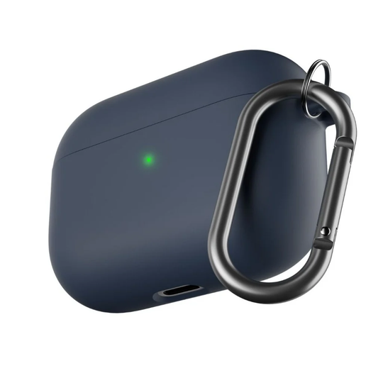 Keybudz - PodSkinz HyBridShell Series Keychain Case - Premium hard shell triple layer case for your Airpods Pro (Color: Midnight BlueBlue)