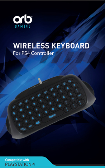 Playstation 4 Controller Keyboard Blue Blacklit