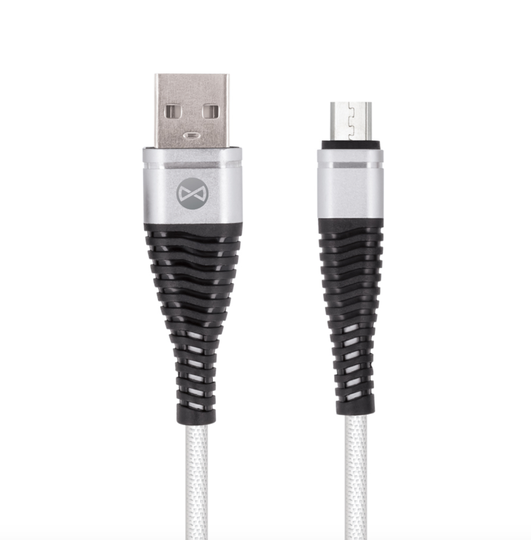 Forever Shark micro USB-kaapeli 1 m hopea