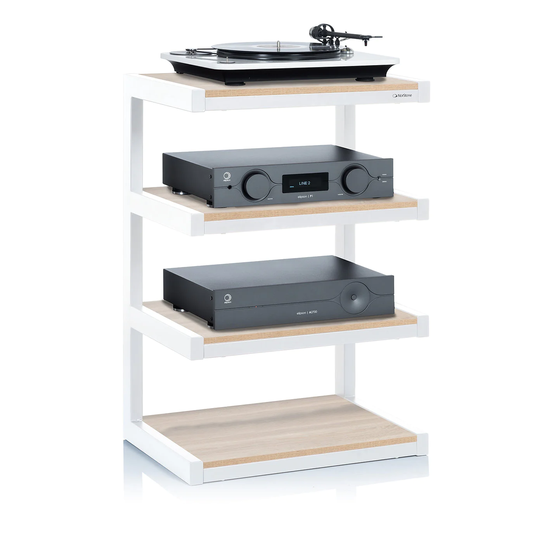 NorStone Esse Hifi laitetaso, Valkoinen runko /Tammi