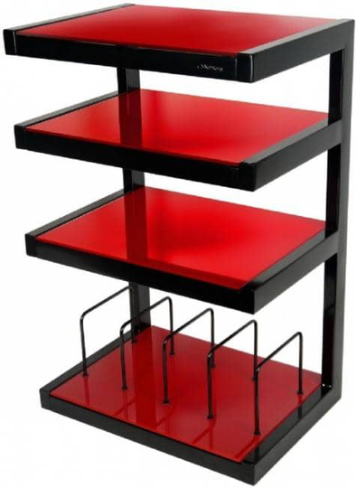 NorStone Esse Hifi Vinyl laitetaso, musta runko, punaiset lasit