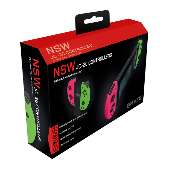 Gioteck Nintendo Switch JC-20 Controllers (Pink/Green)