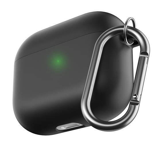 KeyBudz - PodSkinz HyBridShell Series Keychain Case - Premium hard shell triple layer case for your Airpods 3 (Color: Black)